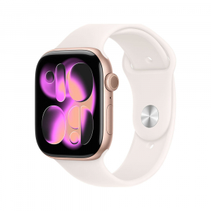 Apple Watch Series 11 GPS 42mm Rose Gold Aluminium Case Light Blush Sport Band - M/L (MEU44MP/A)
