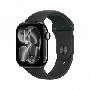 Apple Watch Series 11 GPS 42mm Jet Black Aluminium Case Black Sport Band - M/L (MEQU4MP/A)