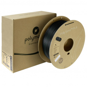 Polymaker 6938936713043 3D nyomtat&oacute;sz&aacute;l PLA műanyag, PLA matt Matt, &Uacute;jrahasznos&iacute;tott PLA 1.75 mm 1000 g Fekete PolyTerra Edition-R 1 db (PA11001)