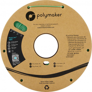 Polymaker PolyLite 3D nyomtat&oacute;sz&aacute;l ABS műanyag k&ouml;zel szagtalan 1.75 mm 1000 g Z&ouml;ld 1 db (PE01005)