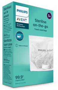 Philips AVENT Mikrohull&aacute;m&uacute; steriliz&aacute;l&oacute; tasak, 5 db steriliz&aacute;l&aacute;s tasak - cumis&uuml;vegekhez