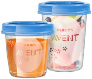 Philips AVENT VIA kisgyermek etetők&eacute;szlet, 20 db &Eacute;telt&aacute;rol&oacute; doboz szett - 20 db via poh&aacute;r (10 db 180 ml-es