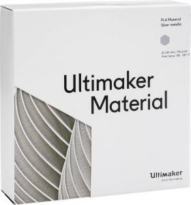 Ultimaker 0 - 211399 3D nyomtat&oacute;sz&aacute;l PLA műanyag 2.85 mm 750 g Ez&uuml;st (f&eacute;mes) 1 db (PLA - M0751 Silver Metallic 75)