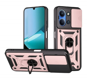 Defender szilikon telefonv&eacute;dő (&uuml;t&eacute;s&aacute;ll&oacute;s&aacute;g, tart&oacute;gyűrű, kamerav&eacute;dő) ROZ&Eacute;ARANY Xiaomi Redmi 15C 4G "Gigapack csomagol&aacute;s" (GP-173840)