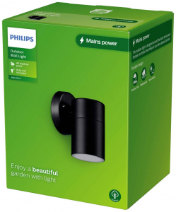 Philips Kylis  LED-es k&uuml;lt&eacute;ri fali l&aacute;mpa GU10 Fekete (8720169266551)