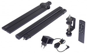 Sygonix LED-es &iacute;r&oacute;asztali l&aacute;mpa cs&iacute;ptethető talppal LED LED 24 W EEK: F (A - G) Fekete (SY-6735644)