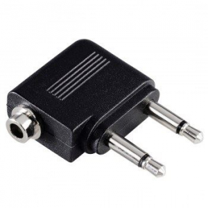 Hama 43357 reülőgép jack adapter; 2x3,5mm jack monó-3,5mm jack sztereó