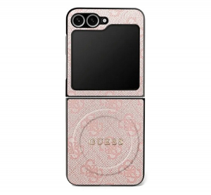 Guess 4G RING CLASSIC LOGO szilikon telefonv&eacute;dő (&uuml;t&eacute;s&aacute;ll&oacute;s&aacute;g, textil h&aacute;tlap, MagSafe) R&Oacute;ZSASZ&Iacute;N Samsung Galaxy Z Flip7 (SM-F766) (GUHMZF7P4MSEGCP)