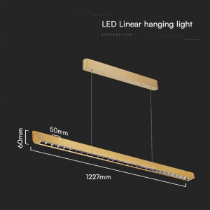 V-TAC VT-7-36-G  LED-es f&uuml;ggől&aacute;mpa LED EEK: F (A - G) 36 W Arany p&iacute;r (23344)