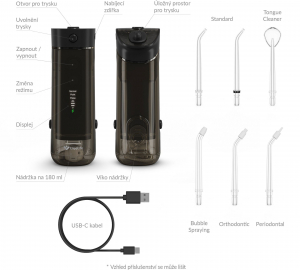 TrueLife AquaFloss Mini M50 Black elektromos sz&aacute;jzuhany - utaz&oacute; (TLCFMAFMM50BA)