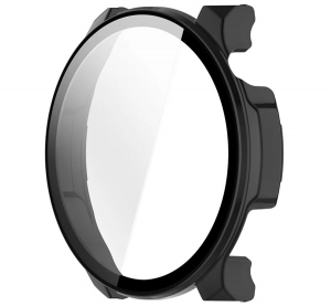 Műanyag keret (BUMPER, &uuml;t&eacute;s&aacute;ll&oacute;s&aacute;g + kijelzőv&eacute;dő &uuml;veg) FEKETE Amazfit Balance 2 "Gigapack csomagol&aacute;s" (GP-176168)