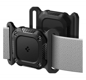 Spigen TOUGH ARMOR műanyag tok (extra &uuml;t&eacute;s&aacute;ll&oacute;, nyak&ouml;rvre) FEKETE Apple AirTag (ACS09780)