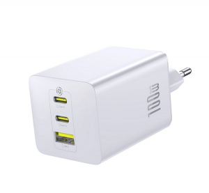 Baseus ENERFILL FE11 hálózati töltő USB+2 Type-C aljzat (100W, PD gyorstöltő 3.0) FEHÉR (P10182102213-00)