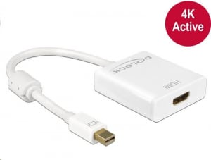 DeLock 62612 mini Displayport 1.2 apa > HDMI anya 4K aktív, fehér