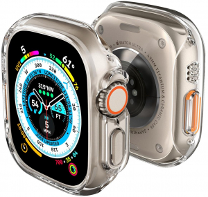 Spigen Thin Fit, clear - Apple Watch Ultra 2/Ultra 49mm okos&oacute;ra tok watch ultra 2 &eacute;s watch ultra modellhez - kijelző m&eacute;rete 49 mm (ACS05917)