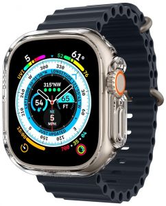Spigen Thin Fit, clear - Apple Watch Ultra 2/Ultra 49mm okos&oacute;ra tok watch ultra 2 &eacute;s watch ultra modellhez - kijelző m&eacute;rete 49 mm (ACS05917)