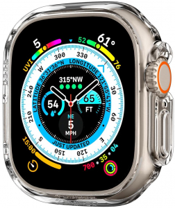 Spigen Thin Fit, clear - Apple Watch Ultra 2/Ultra 49mm okos&oacute;ra tok watch ultra 2 &eacute;s watch ultra modellhez - kijelző m&eacute;rete 49 mm (ACS05917)