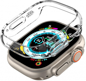 Spigen Thin Fit, clear - Apple Watch Ultra 2/Ultra 49mm okos&oacute;ra tok watch ultra 2 &eacute;s watch ultra modellhez - kijelző m&eacute;rete 49 mm (ACS05917)