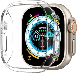 Spigen Thin Fit, clear - Apple Watch Ultra 2/Ultra 49mm okos&oacute;ra tok watch ultra 2 &eacute;s watch ultra modellhez - kijelző m&eacute;rete 49 mm (ACS05917)