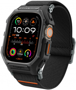 Spigen Lite Fit Pro Matte Black Apple Watch Ultra 2/1 49mm okos&oacute;ra tok watch ultra 2 &eacute;s watch ultra modellhez - kijelző m&eacute;rete 49 mm (ACS07104)