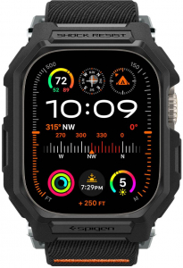 Spigen Lite Fit Pro Matte Black Apple Watch Ultra 2/1 49mm okos&oacute;ra tok watch ultra 2 &eacute;s watch ultra modellhez - kijelző m&eacute;rete 49 mm (ACS07104)