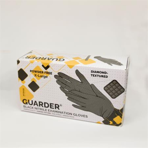 V&eacute;dőkesztyű, egyszer haszn&aacute;latos, nitril, 8,4g, L m&eacute;ret, 100 db, p&uacute;der n&eacute;lk&uuml;li, fekete (MER043)