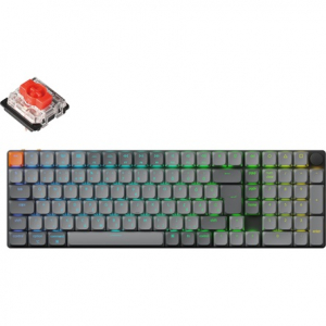 Keychron K17 Max Bluetooth / vezet&eacute;k n&eacute;lk&uuml;li magyar Gateron low-profile Red mechanikus billentyűzet fekete (K17M-H1Z-HU)