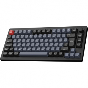 Keychron V1 Max Bluetooth / vezet&eacute;k n&eacute;lk&uuml;li magyar Gateron Jupiter Red mechanikus billentyűzet fekete-k&eacute;k (V1M-D1Z-HU)