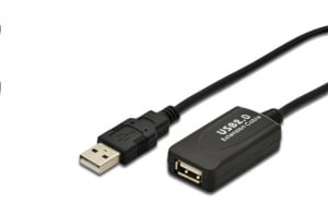 Digitus USB hosszabbítókábel fekete (DA-70130-4)