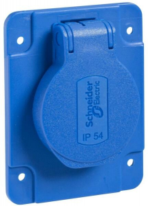 Schneider Electric Kaedra Box -  -Mureva PK (Pratika) H&aacute;ztart&aacute;si aljzat, 2P+F, 65x85, oldals&oacute; megh&uacute;z&aacute;ssal, k&eacute;k, IP54, n&eacute;met (PKS62B)