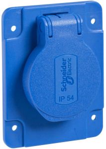 Schneider Electric PratiKa -  -Mureva PK (Pratika) H&aacute;ztart&aacute;si aljzat, 2P+F, 65x85, h&aacute;ts&oacute; megh&uacute;z&aacute;ssal, k&eacute;k, IP54, francia (PKN61B)