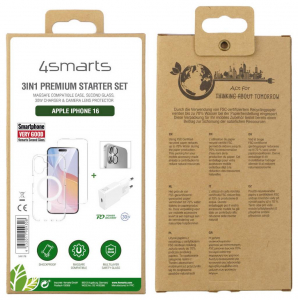 4Smarts 3in1 Premium Starter Set Cover Apple iPhone 16 Feh&eacute;r &Uuml;t&eacute;s&aacute;ll&oacute; (541176)