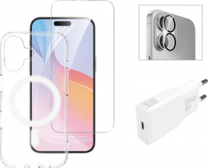 4Smarts 3in1 Premium Starter Set Cover Apple iPhone 16 Feh&eacute;r &Uuml;t&eacute;s&aacute;ll&oacute; (541176)