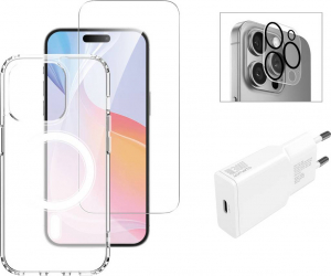 4Smarts 3in1 Premium Starter Set H&aacute;tlap Apple iPhone 16 Pro &Aacute;tl&aacute;tsz&oacute; Indukt&iacute;v t&ouml;lt&eacute;s (541177)