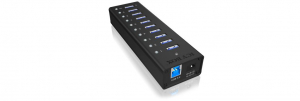 RaidSonic ICY BOX USB3.0 HUB 10 port fekete (IB-AC6110)