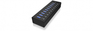 RaidSonic ICY BOX USB3.0 HUB 10 port fekete (IB-AC6110)