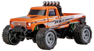 Amewi Narancs Brushed 1:64 RC modellaut&oacute; Elektro Monstertruck 2WD RtR 2,4 GHz F&eacute;nyeffekttel, Akkuval &eacute;s t&ouml;ltők&aacute;bellel (22705)