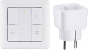 Paulmann Smart Home Set Smart Plug + Wandtaster  Home Dugalj Feh&eacute;r (4064161217543)