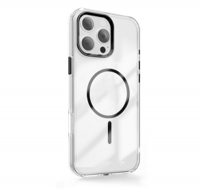 Szilikon telefonv&eacute;dő (műanyag h&aacute;tlap, kamerav&eacute;dő, MagSafe, l&eacute;gp&aacute;rn&aacute;s sarok) FEKETE Apple iPhone 17 "Gigapack csomagol&aacute;s" (GP-177259)