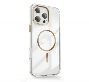 Szilikon telefonv&eacute;dő (műanyag h&aacute;tlap, kamerav&eacute;dő, MagSafe, l&eacute;gp&aacute;rn&aacute;s sarok) ARANY Apple iPhone 17 Pro "Gigapack csomagol&aacute;s" (GP-177256)