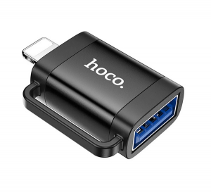 Hoco UA31A adapter (USB aljzat - lightning, adat&aacute;tvitel &eacute;s t&ouml;lt&eacute;s, OTG) FEKETE Apple IPAD mini / IPAD mini 4 / iPhone 6S 4.7 (UA31A_B)