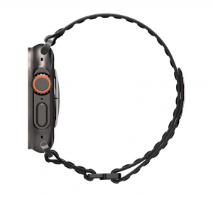 Spigen WBF0 p&oacute;tsz&iacute;j (egyedi m&eacute;ret, nagy, nylon, t&eacute;pőz&aacute;ras, &aacute;ll&iacute;that&oacute;) FEKETE Apple Watch Series 5 44mm / Watch Series 4 44mm / Watch Series 3 42mm (AM