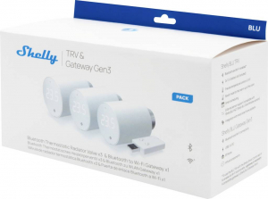 Shelly BLU TRV Heizk&ouml;rperthermostat 3-er Pack Gateway, Fűtőtest termoszt&aacute;t Bluetooth Low Energy, Wi-Fi (_B_TRV_3;1)