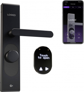 Shelly LOQED Touch Smart Lock Black Edition Ajt&oacute;z&aacute;r meghajt&oacute;, Ajt&oacute;nyit&oacute; vez&eacute;rlő Bluetooth, Wi-Fi (_Loqed_black;1)