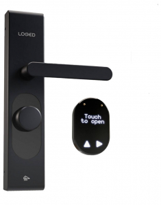 Shelly LOQED Touch Smart Lock Black Edition Ajt&oacute;z&aacute;r meghajt&oacute;, Ajt&oacute;nyit&oacute; vez&eacute;rlő Bluetooth, Wi-Fi (_Loqed_black;1)