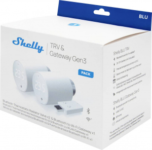 Shelly BLU TRV Heizk&ouml;rperthermostat 2-er Pack Gateway, Fűtőtest termoszt&aacute;t Bluetooth Low Energy, Wi-Fi (_B_TRV_2;1)