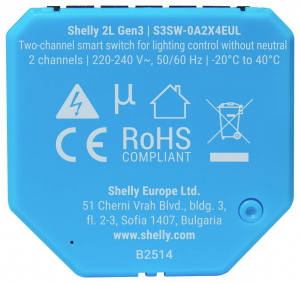 Shelly 2L Gen3 Vezet&eacute;k n&eacute;lk&uuml;li kapcsol&oacute; (_2L_Gen3;1)