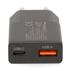 Nedis USB-A / USB-C 30W h&aacute;lozati adapter 30W (WCHA30BK)