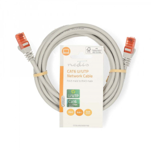 Nedis UTP Cat6 patch k&aacute;bel, RJ45 aranyozott &eacute;rintkezők 3m (CCGL85230GY30)