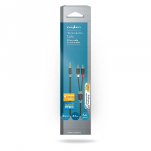 Nedis 3.5 mm Jack - 2x RCA audiok&aacute;bel 0.5m (CABW22200AT05)